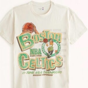 Abercombie Boston Celtics Vintage Graphic Tee - Cream
